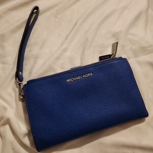 Michael Kors Royal Blue Leather Wristlet